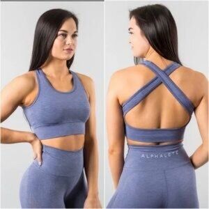 Alphalete Revival Vault Bra Size Small French Blue